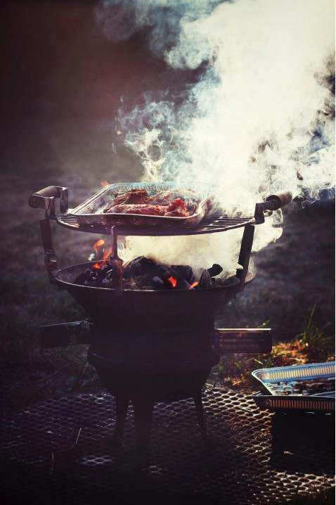 Plated BBQ main at a wedding